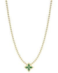 Gabi Rielle - Shining Moment 14k Over Silver Cz Mossy Clover Necklace - Lyst