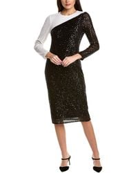 Anne Klein - Colorblock Sequin Midi Dress - Lyst