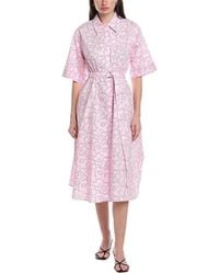 Marimekko - Popliini Piirto Unikko Button Front Midi Dress - Lyst