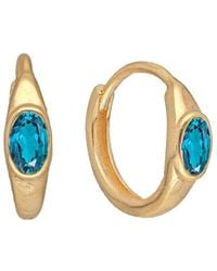 TIRAMISU - 14K Plated 0.60 Ct. Tw. London Topaz Huggie Earrings - Lyst