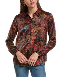 L'Agence - Tyler Silk Blouse - Lyst