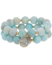 Rachel Reinhardt Jewelry - Vermeil Amazonite & Labradorite Stackable Bracelet - Lyst
