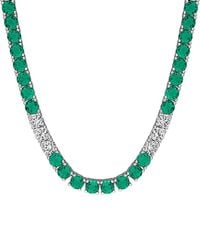 Rina Limor - 27.36 Ct. Tw. Lab-Grown Emerald, Sapphire Tennis Necklace - Lyst
