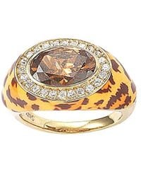 Suzy Levian - Gold Over Silver Cz Ring - Lyst