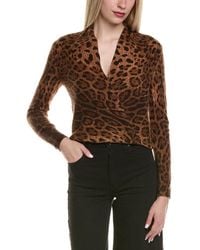 Sofiacashmere - Modern Faux Wrap Wool & Cashmere-Blend Sweater - Lyst