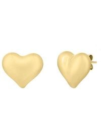 Italian Gold - 14K Heart Stud Earrings - Lyst
