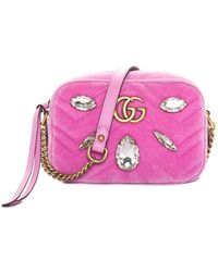 gucci bag pink velvet