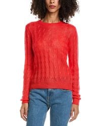 Prada - Cable Knit Mohair-Blend Sweater - Lyst