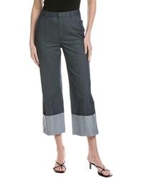 Cece - Wide Cuff Straight Leg Denim Pant - Lyst