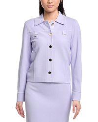 St. John - Collared Boxy Knit Jacket - Lyst