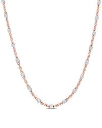 Italian Silver - Beaded Chain Necklace - Lyst