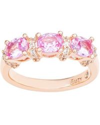 Suzy Levian - 0.02 Ct. Tw. Diamond & Gemstone 3-Stone Ring - Lyst