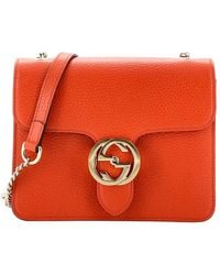 Gucci - Leather Interlocking Shoulder Bag Small (Authentic Pre-Loved) - Lyst
