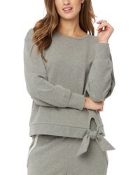 NYDJ Tie Front Sweatshirt - Grey