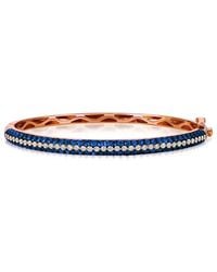 Le Vian - Le Vian 14k Rose Gold 3.36 Ct. Tw. Diamond & Sapphire Bangle Bracelet - Lyst
