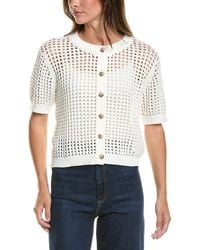 Cece - Texture Mesh Cardigan - Lyst