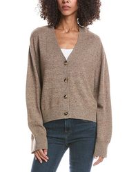 Brodie Cashmere - Luxe High V-Neck 100% Cashmere Sweater 100% Cashmere Cardigan - Lyst