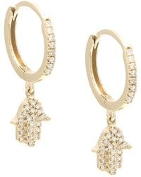 Diamond Select Cuts - 14K 0.20 Ct. Tw. Diamond Eye Mini Hoops - Lyst
