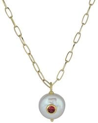 Rachel Reinhardt Jewelry - 14K Plated Garnet 15Mm Necklace - Lyst