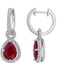 Rina Limor - 14k 3.12 Ct. Tw. Diamond & Ruby Earrings - Lyst