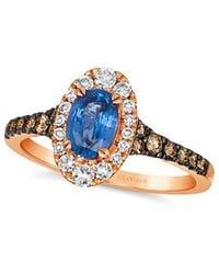Le Vian - 14K Rose 1.17 Ct. Tw. Diamond & Sapphire Cocktail Ring - Lyst