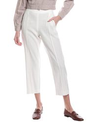 Vince - Mid Rise Tapered Pull-On Linen-Blend Pant - Lyst