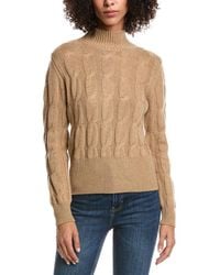 Forte - Cable Wool & Cashmere-Blend Mock Neck Sweater - Lyst