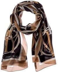 Jimmy Choo - Logo Silk Scarf - Lyst