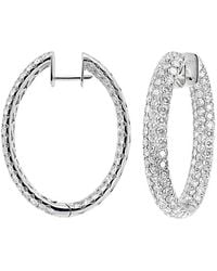 Diana M. Jewels - Fine Jewelry 18k 4.25 Ct. Tw. Diamond Hoops - Lyst