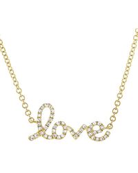 Sabrina Designs - 14k 0.11 Ct. Tw. Diamond Love Necklace - Lyst