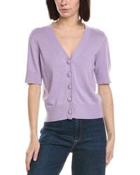 Cece - V-Neck Wool-Blend Cardigan - Lyst
