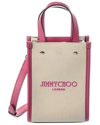 Jimmy Choo - Mini N/S Canvas & Leather Tote - Lyst