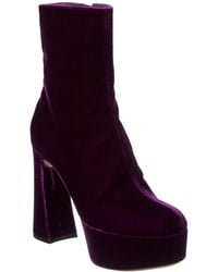 Gianvito Rossi - Holly 70 Velvet Platform Bootie - Lyst