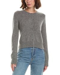 Forte - Basic Cropped Button 100% Cashmere Cardigan - Lyst