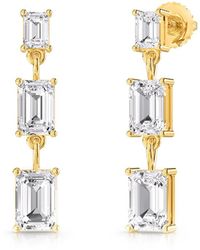 Lab Grown Diamonds - 18K Vermeil 3.95 Ct. Tw. Lab-Grown Diamond Dangle Earrings - Lyst