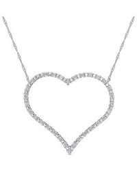 Rina Limor - 10k White Gold 0.64 Ct. Tw. Diamond Open Heart Pendant Necklace - Lyst