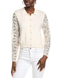 Cece - Lace-Sleeve Cardigan - Lyst