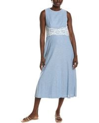 Anne Klein - Linen-Blend Midi Dress - Lyst