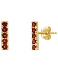 MaxColor - 14K 0.35 Ct. Tw. Garnet Stud Earrings - Lyst
