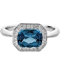 Diamond Select Cuts - 14K Diamond .14 Ct. & 1.85 Ct London Topaz Ring - Lyst
