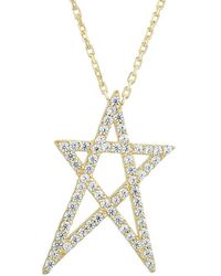 Sphera Milano - 18k Over Silver Cz Cut Out Star Necklace - Lyst