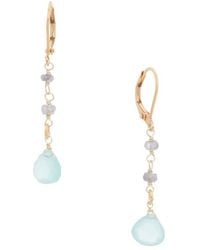 Rachel Reinhardt Jewelry - Vermeil Amazonite & Chalcedony Dangle Earrings - Lyst