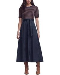Boden - Crew Neck Mix Media Dress - Lyst