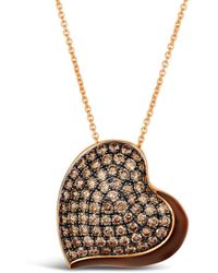 Le Vian - Le Vian Godiva 14K Rose 0.09 Ct. Tw. Diamond & Enamel Pendant Necklace - Lyst