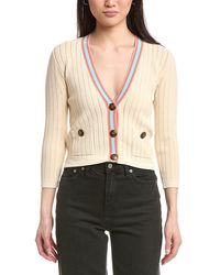 L'Agence - Irvin Pointelle Cropped Cardigan - Lyst