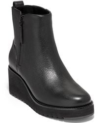 Cole Haan - Zerogrand Waterproof City Leather Wedge Bootie - Lyst
