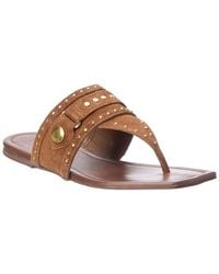 SCHUTZ SHOES - Aria Suede Thong Flat Sandal - Lyst