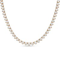Diana M. Jewels - Diana M. 14K Rose 25.00 Ct. Tw. Lab-Grown Diamond Three-Prong Tennis Necklace - Lyst