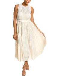 BOSS - Boss Pleated Midi Dress - Lyst