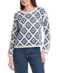 Joseph A - Boxy Diamond Crochet Pullover - Lyst